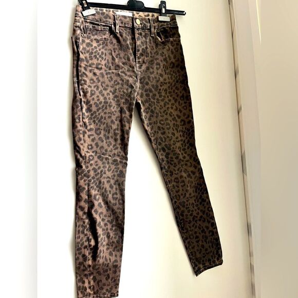 MOTHER Brown Leopard High Rise Jeans - Picture 1 of 5